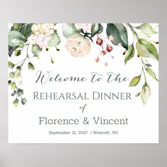 Affiche Panneau de bienvenue pour le dîner de répétition f (Devant)