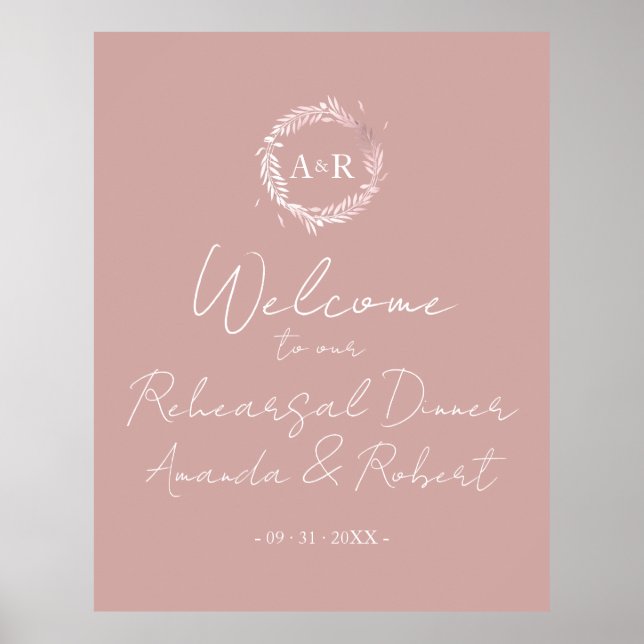 Affiche Panneau de bienvenue pour le dîner de répétition M (Devant)