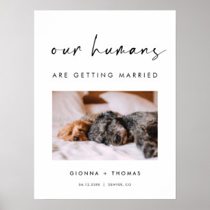 Affiche Panneau de bienvenue pour le mariage de nos humain