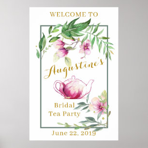 Affiche Panneau de bienvenue pour le thé de mariage aux ma