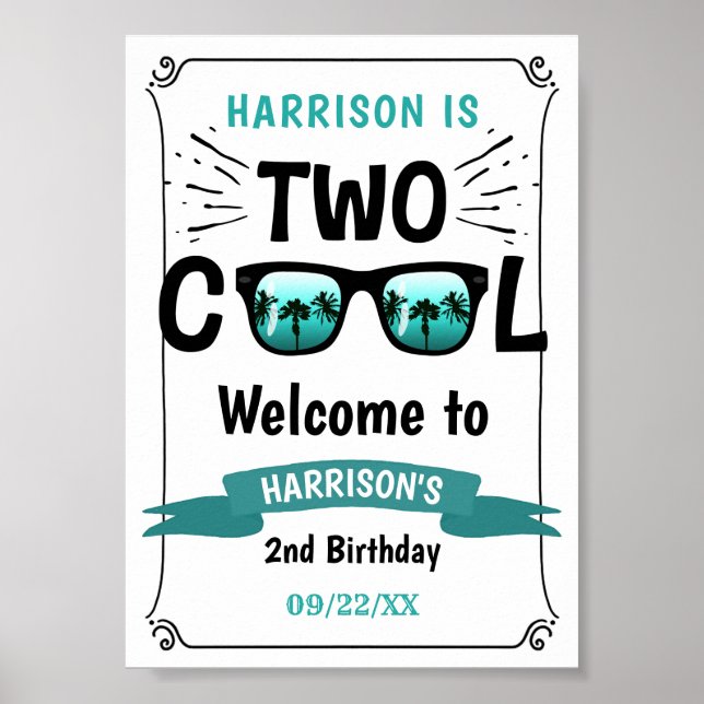 Affiche Panneau de bienvenue pour les 2 ans de Two Cool Bo (Devant)