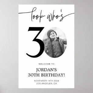 Affiche Panneau de bienvenue pour les 30 ans