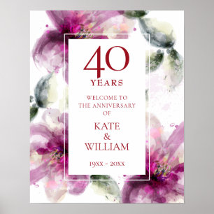 Affiche Panneau de bienvenue pour les 40 ans de mariage aq