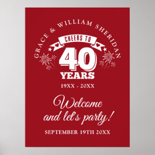 Affiche Panneau de bienvenue pour les 40 ans de Ruby