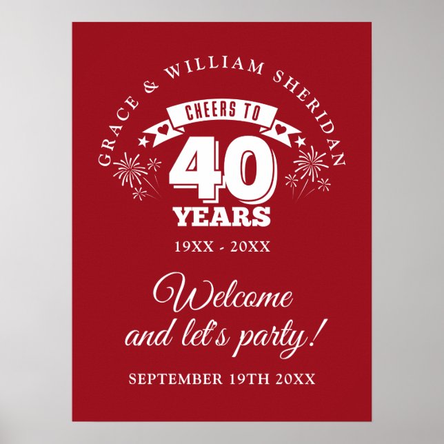 Affiche Panneau de bienvenue pour les 40 ans de Ruby (Devant)