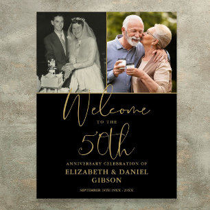 Affiche Panneau de bienvenue pour les 50 ans de mariage av