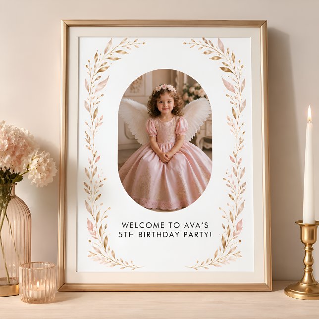 Affiche Panneau de bienvenue pour les 5 ans de la fille en (Créateur téléchargé)