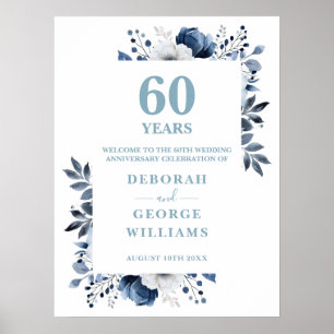 Affiche Panneau de bienvenue pour les 60 ans de mariage Di