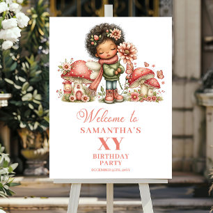Affiche Panneau de Bienvenue pour les 6 ans de Whimsy Pink