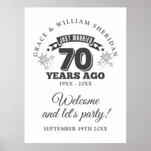 Affiche Panneau de bienvenue pour les 70 ans de mariage