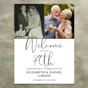 Affiche Panneau de bienvenue pour les 70 ans de mariage av