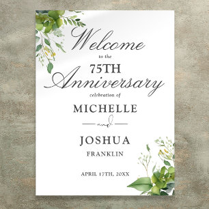 Affiche Panneau de bienvenue pour les 75 ans de mariage av