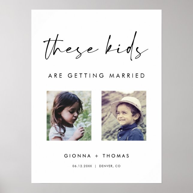 Affiche Panneau de bienvenue pour mariage Ces enfants se m (Devant)