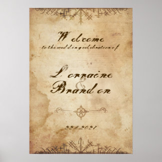 Affiche Panneau de bienvenue pour mariage Saga Viking Norr