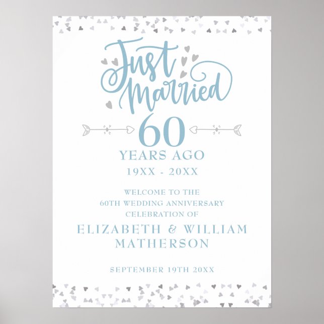 Affiche Panneau de bienvenue pour noces de diamant 60 ans  (Devant)