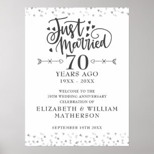 Affiche Panneau de bienvenue pour noces de platine 70 ans 