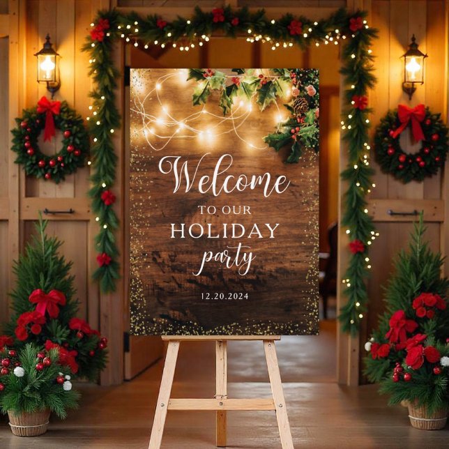 Affiche Panneau de bienvenue pour Noël rustique (Créateur téléchargé)