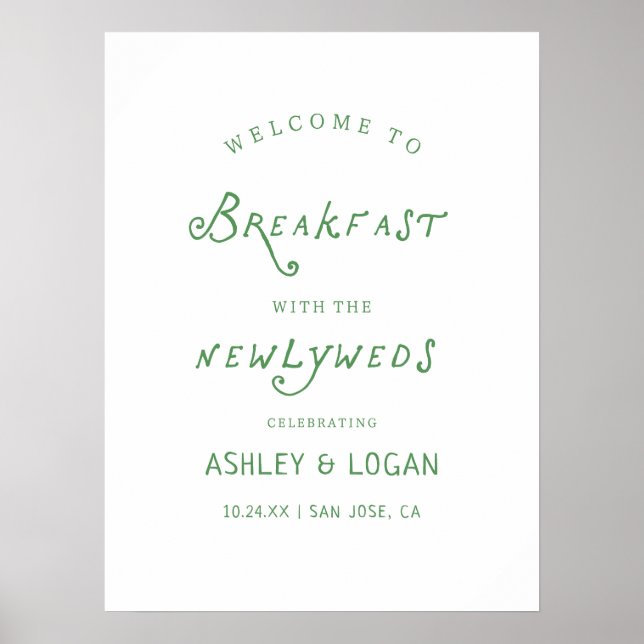 Affiche Panneau de bienvenue pour petit-déjeuner numérique (Devant)