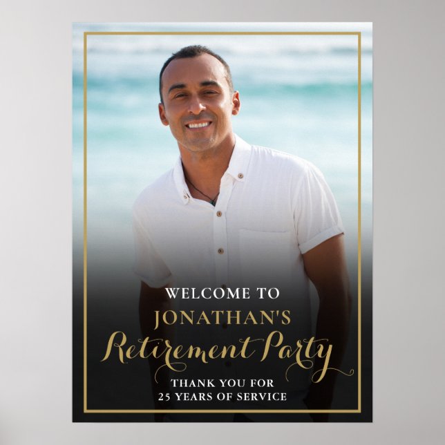Affiche Panneau de bienvenue pour photo de fête de retrait (Devant)