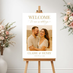 Affiche Panneau de Bienvenue pour Photo de Mariage