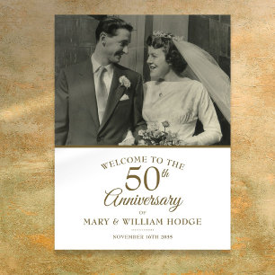 Affiche Panneau de bienvenue pour photo de mariage d'anniv