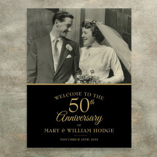 Affiche Panneau de bienvenue pour photo de mariage d'anniv