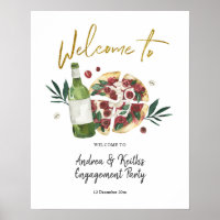 Panneau de bienvenue pour pizza et bière, le coupl