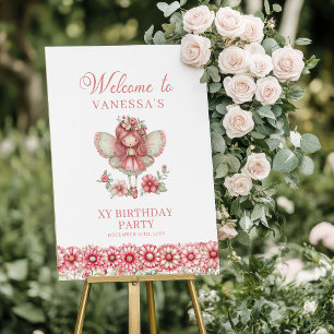 Affiche Panneau de Bienvenue pour un 3ème Anniversaire Fée