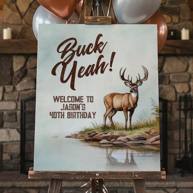 Affiche Panneau de bienvenue pour un 40e anniversaire Deer (Créateur téléchargé)