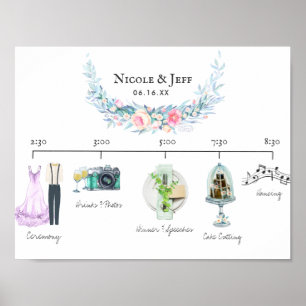 Affiche Panneau de bienvenue pour un calendrier de mariage