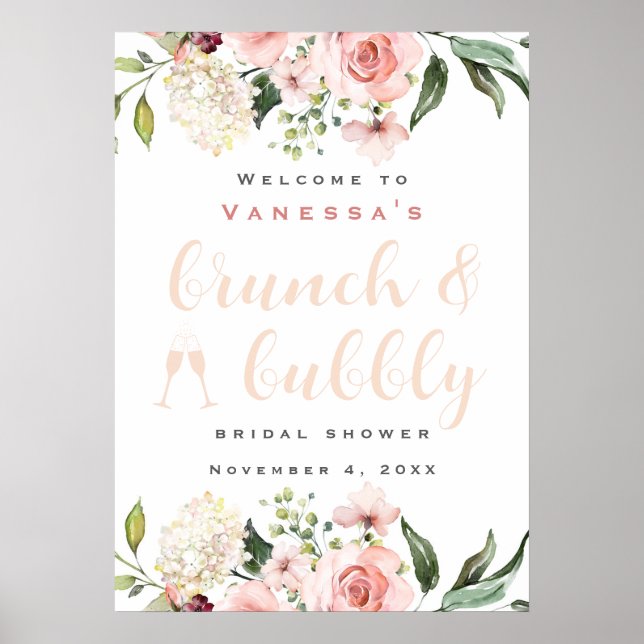 Affiche Panneau de bienvenue pour un mariage avec brunch e (Devant)