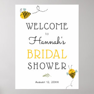 Affiche Panneau de bienvenue pour un mariage de abeille