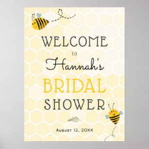 Affiche Panneau de bienvenue pour un mariage de abeille