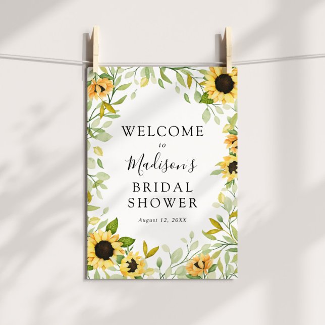 Affiche Panneau de bienvenue pour un mariage de tournesol (Créateur téléchargé)