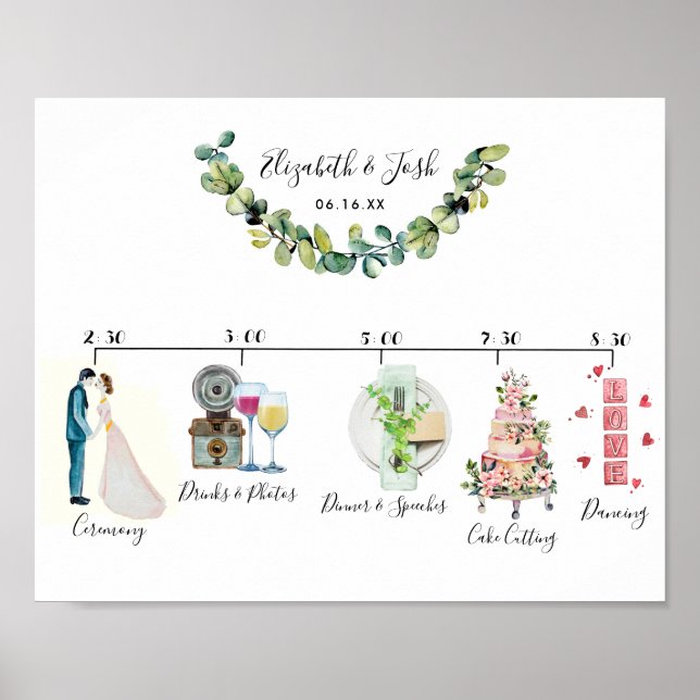 Affiche Panneau de bienvenue pour un mariage décontracté (Devant)