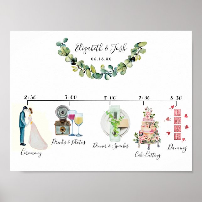 Affiche Panneau de bienvenue pour un mariage décontracté (Devant)
