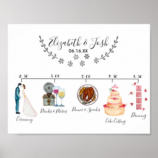 Affiche Panneau de bienvenue pour un mariage décontracté (Devant)