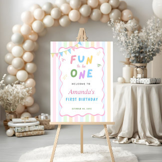 Affiche Panneau de bienvenue pour un premier anniversaire