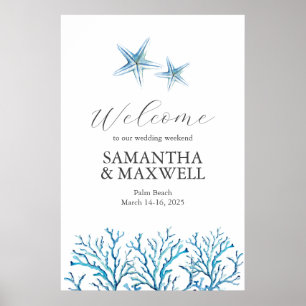 Affiche Panneau de bienvenue pour un week-end de mariage s