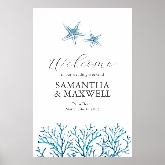 Affiche Panneau de bienvenue pour un week-end de mariage s (Devant)