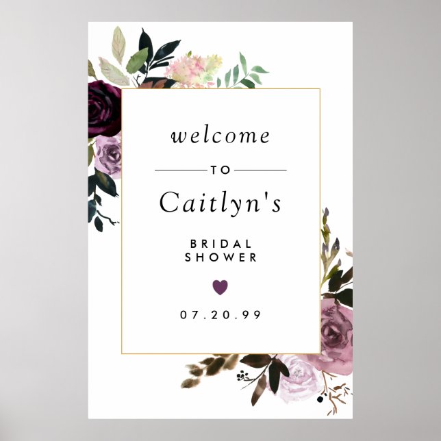 Affiche Panneau de bienvenue pour une baby shower avec des (Devant)