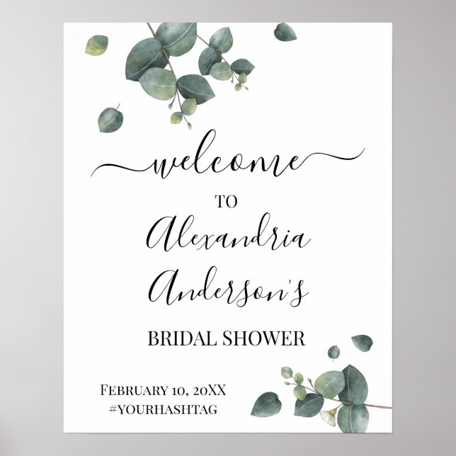 Affiche Panneau de bienvenue pour une baby shower avec euc (Devant)