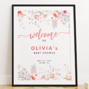 Affiche Panneau de bienvenue pour une baby shower avec fle
