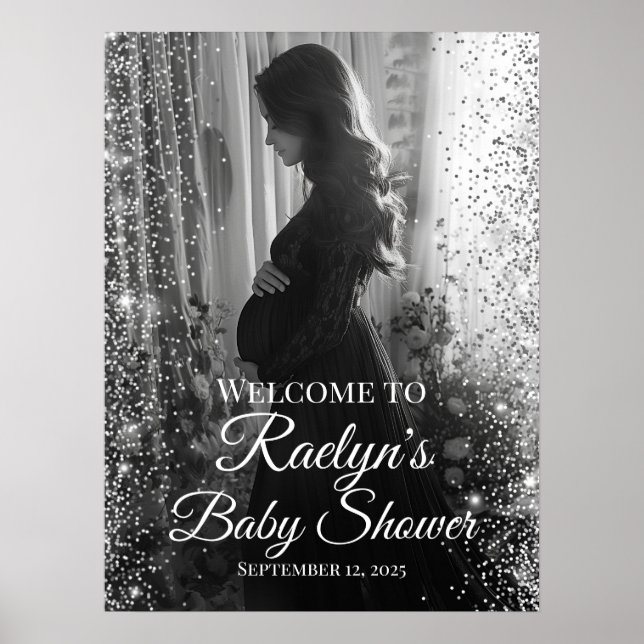 Affiche Panneau de bienvenue pour une baby shower avec pho (Devant)