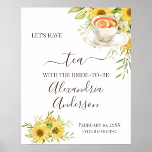 Affiche Panneau de bienvenue pour une baby shower avec thè