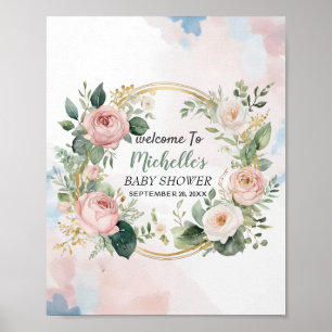Affiche Panneau de bienvenue pour une baby shower avec une