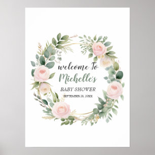 Affiche Panneau de bienvenue pour une baby shower avec une
