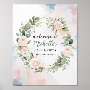 Affiche Panneau de bienvenue pour une baby shower avec une