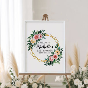 Affiche Panneau de bienvenue pour une baby shower avec une