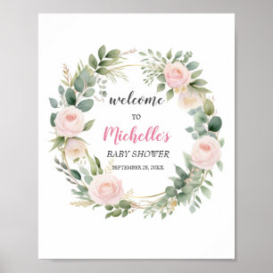 Affiche Panneau de bienvenue pour une baby shower avec une